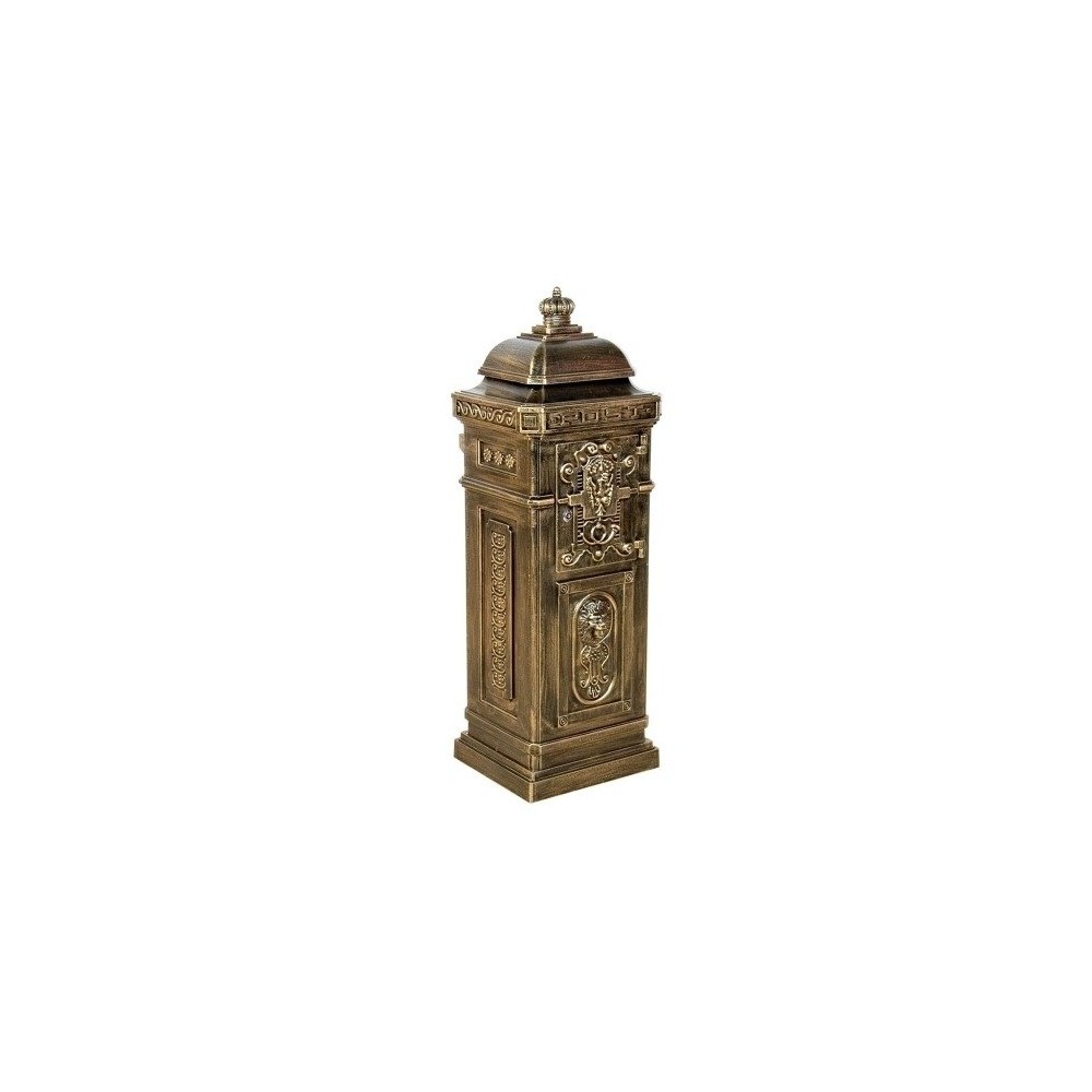 MKSTOR Hliníková Poštová Shránka Antik 102,5 x 34 x 30cm, starožitná mosadz