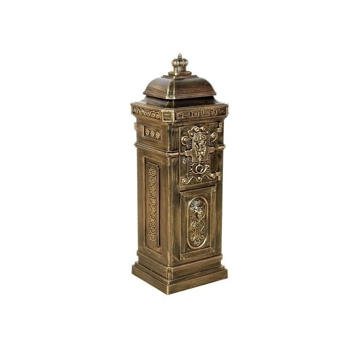 MKSTOR Hliníková Poštová Shránka Antik 102,5 x 34 x 30cm, starožitná mosadz