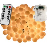 Voltronic Svetelná Dekoračná reťaz Girlanda 50 LED guličky 5,4m, teplá biela