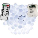 Voltronic Svetelná Dekoračná reťaz Girlanda 200 LED guličky 20,4m + Diaľkové ovládanie, studená biela