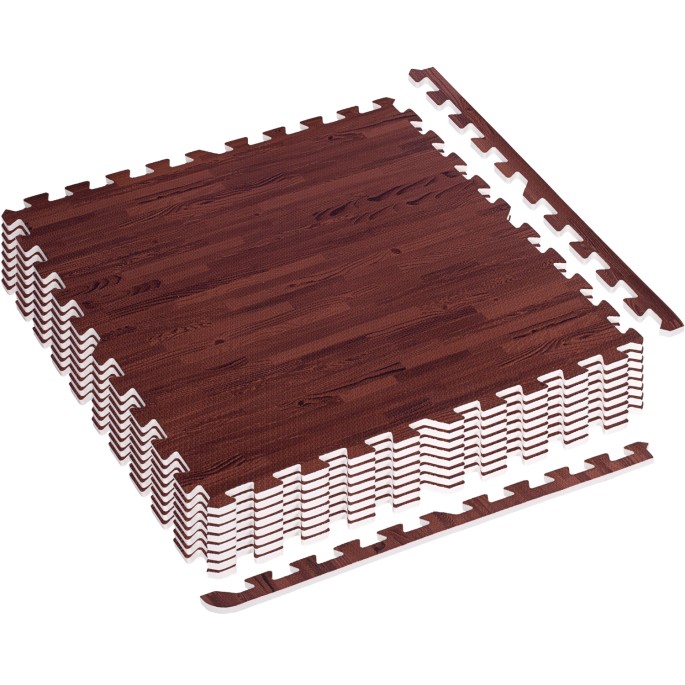 MOVIT Penové Puzzle Hypoalergénne 60x60cm 8ks, tmavo hnedé drevo