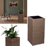 Stilista Ratanový Kvetináč TECHNORATTAN 63 cm x 30 x 30 cm, svetlo hnedý