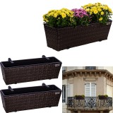 Stilista Sada Závesný Kvetináč 60 cm 2kusy TECHNORATTAN, hnedý