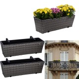 Stilista Sada Závesný Kvetináč 60 cm 2kusy TECHNORATTAN, sivý