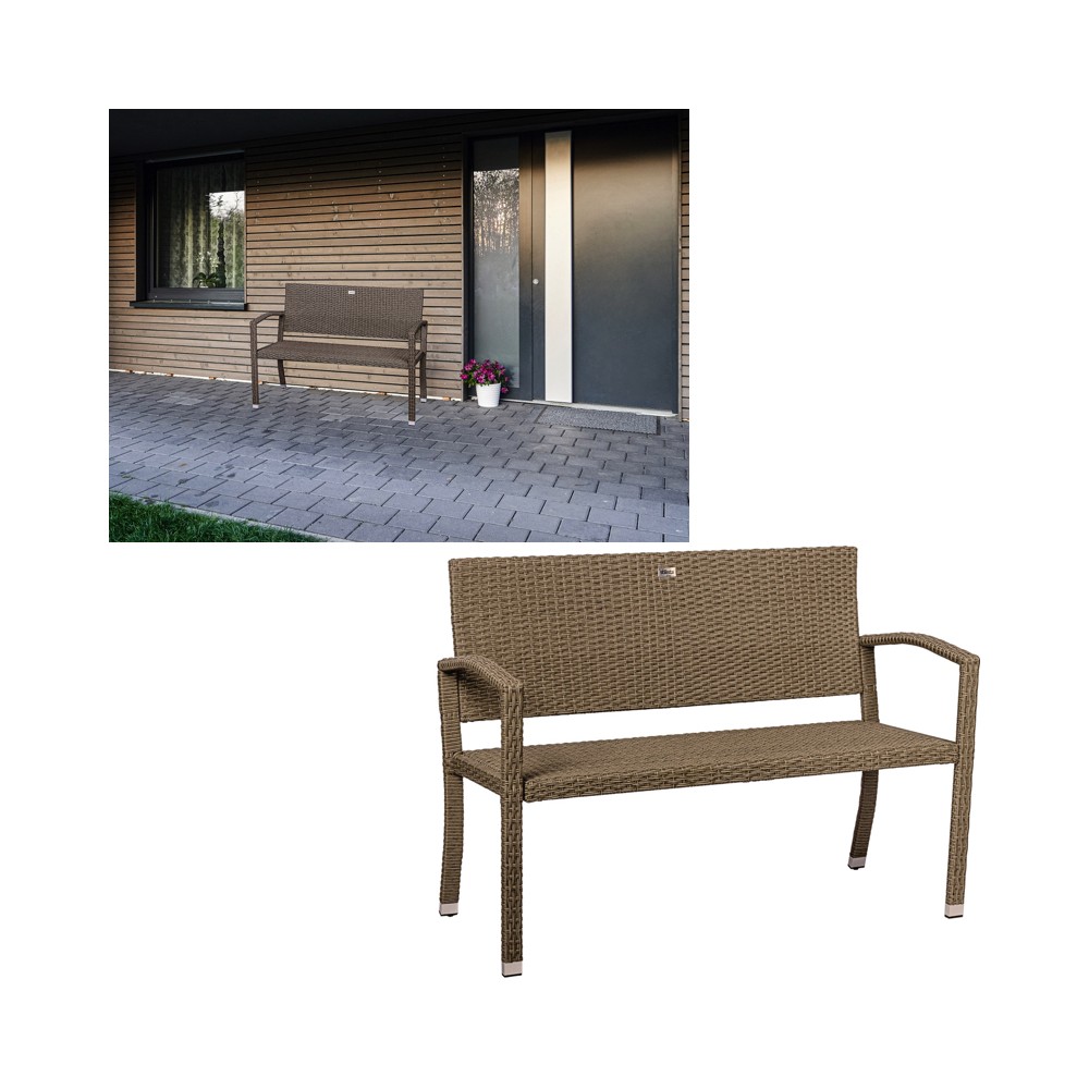 Stilista Ratanová Lavica 122cm x 52 x 89cm TECHNORATTAN, svetlo hnedá