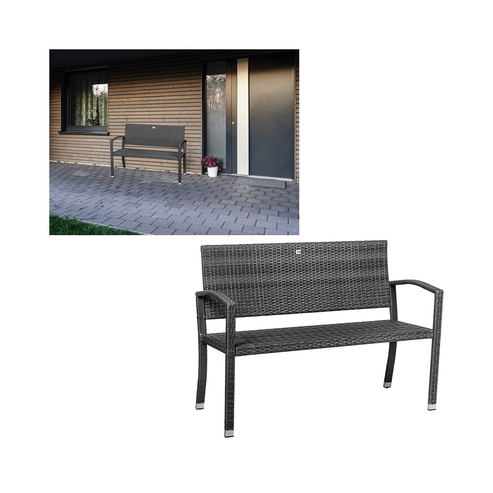 Stilista Ratanová Lavica 122cm x 52 x 89cm TECHNORATTAN, sivá