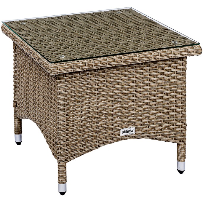 Stilista Ratanový Stolík 50x50x46cm TECHNORATTAN na balkón, terasu, čierny