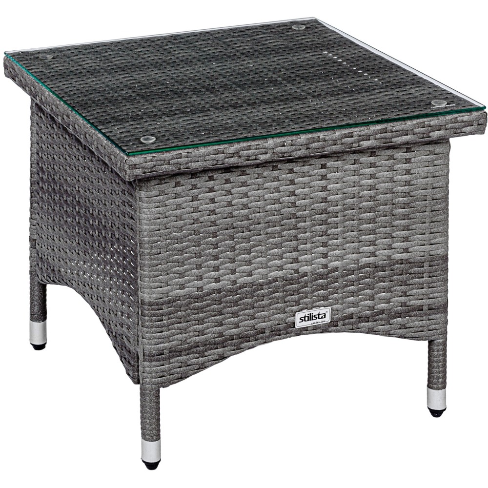 Stilista Ratanový Stolík 50x50x46cm TECHNORATTAN na balkón, terasu, sivý