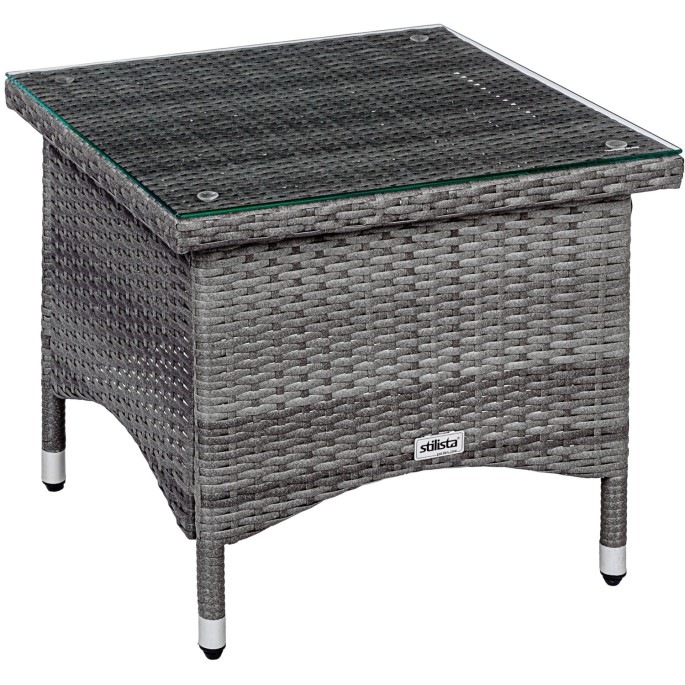 Stilista Ratanový Stolík 50x50x46cm TECHNORATTAN na balkón, terasu, sivý