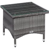 Stilista Ratanový Stolík 50x50x46cm TECHNORATTAN na balkón, terasu, sivý