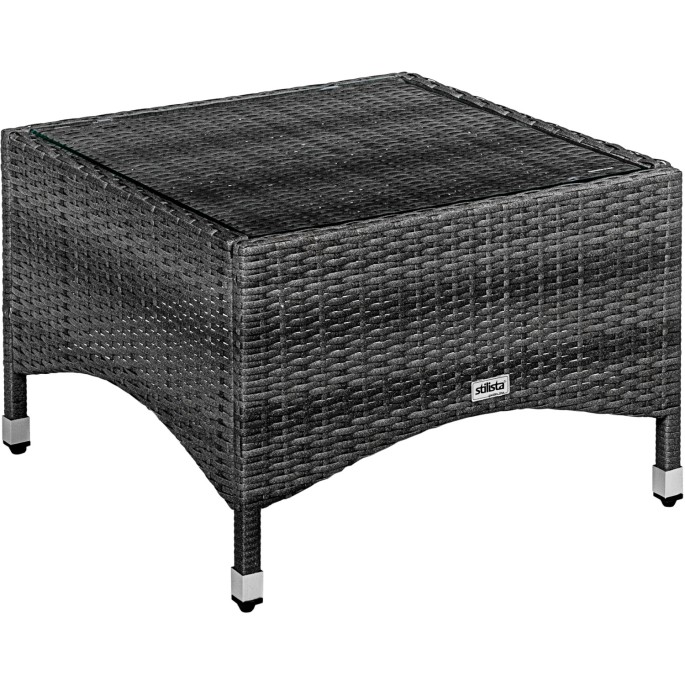 Stilista Ratanový Stolík TECHNORATTAN 58 x 58 cm na balkón, terasu, sivý