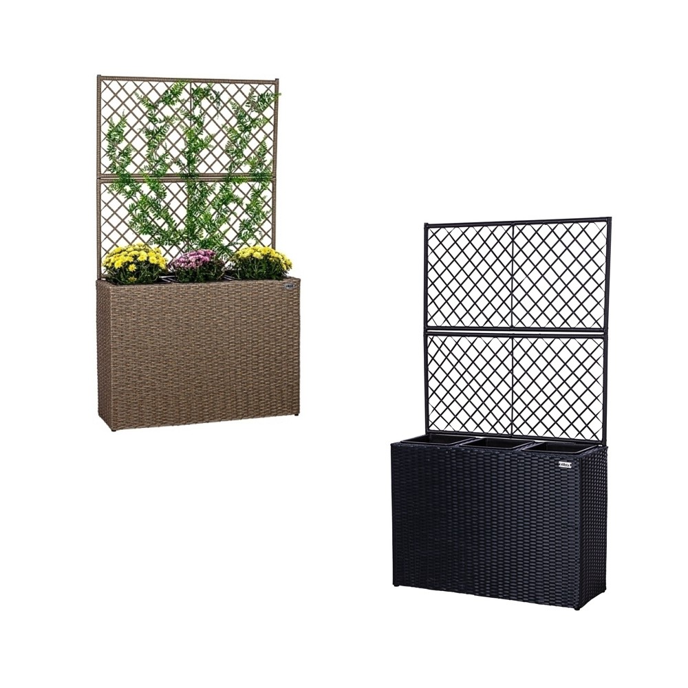 Stilista Kvetináč s Pergolou na Kvety 130 cm x 84 TECHNORATTAN, čierny
