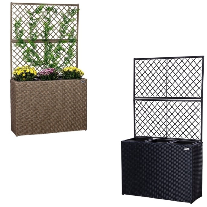Stilista Kvetináč s Pergolou na Kvety 130 cm x 84 TECHNORATTAN, čierny