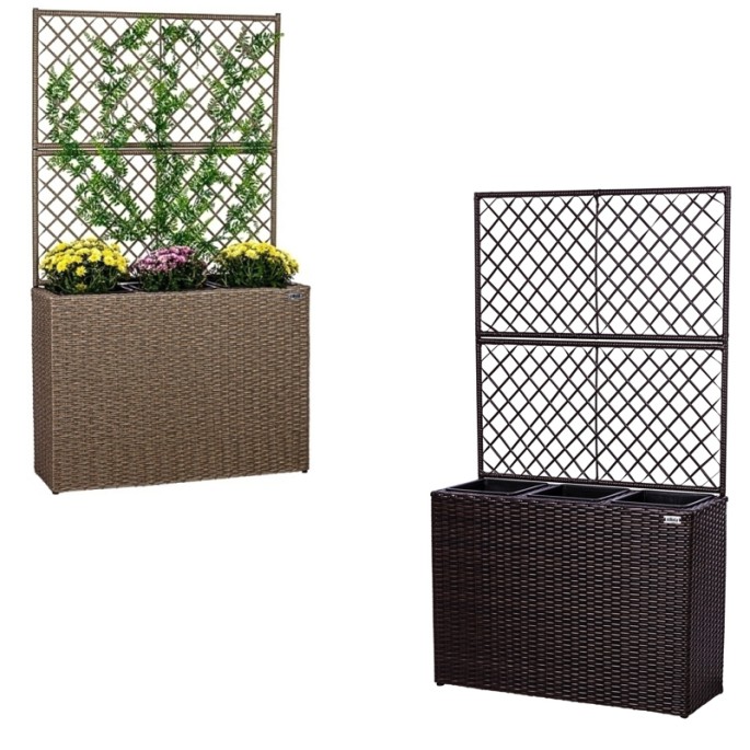 Stilista Kvetináč s Pergolou na Kvety 130 cm x 84 TECHNORATTAN, hnedý