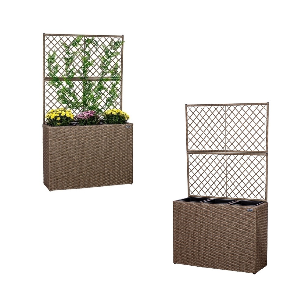 Stilista Kvetináč s Pergolou na Kvety 130 cm x 84 TECHNORATTAN, svetlo hnedý