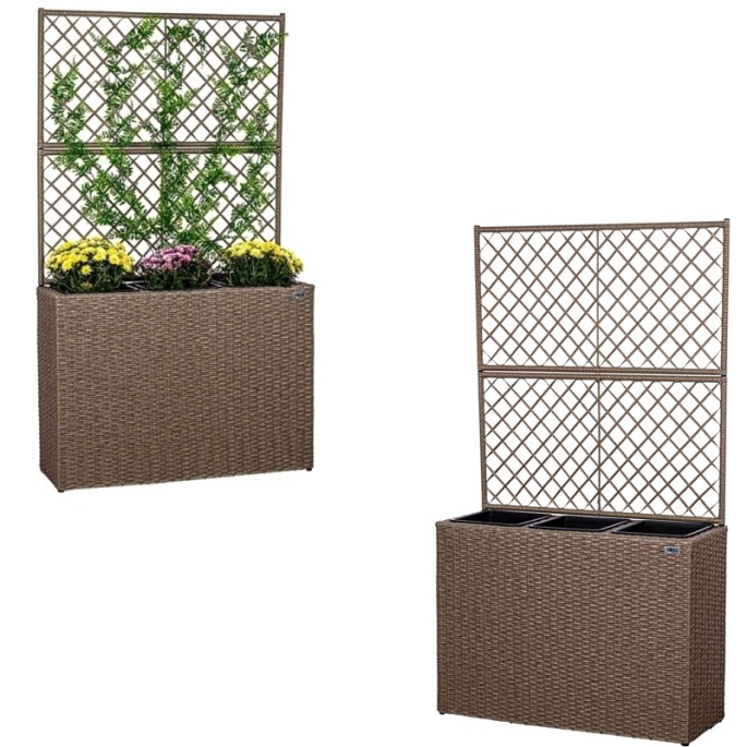 Stilista Kvetináč s Pergolou na Kvety 130 cm x 84 TECHNORATTAN, svetlo hnedý