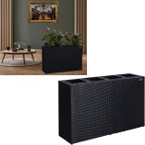 Stilista Veľký Ratanový Obdlžníkový Kvetináč  95cm x 60cm TECHNORATTAN, čierny
