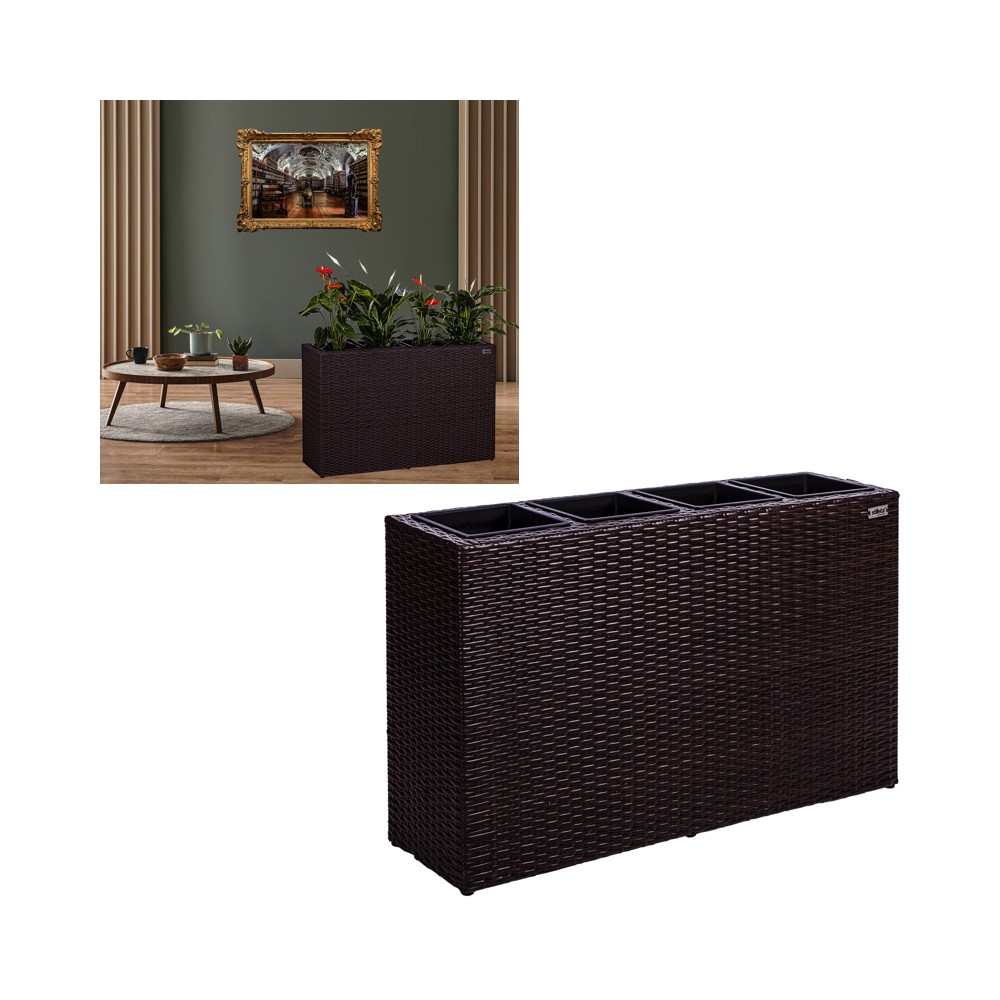 Stilista Veľký Ratanový Obdlžníkový Kvetináč  95cm x 60cm TECHNORATTAN, hnedý