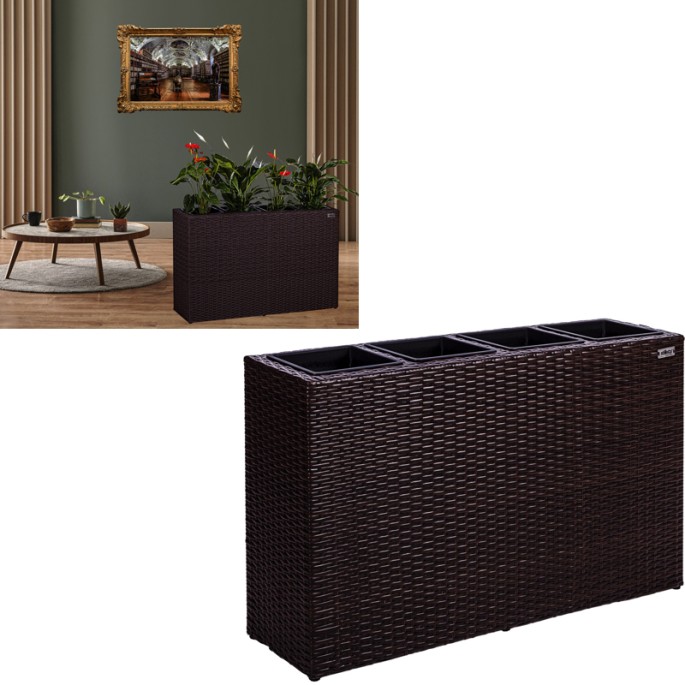 Stilista Veľký Ratanový Obdlžníkový Kvetináč  95cm x 60cm TECHNORATTAN, hnedý