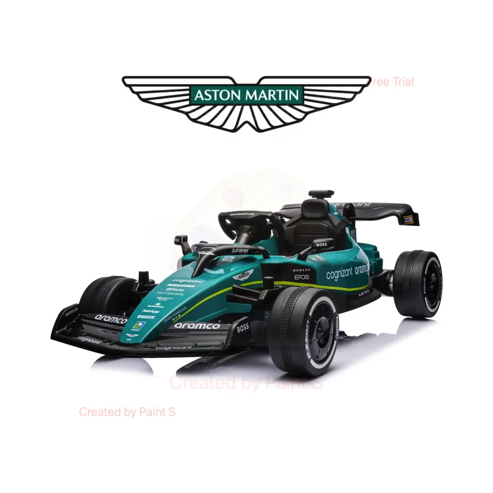 JOKO Elektrické Autíčko Formula 1 Aston Martin Cognizant Aramco 4x4, 24V, Penové kolesá, kožené sedadlo, zelená