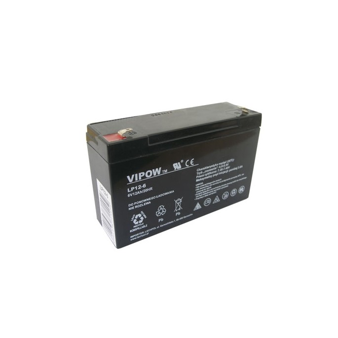 Vipow Olovená batéria 6V / 12Ah
