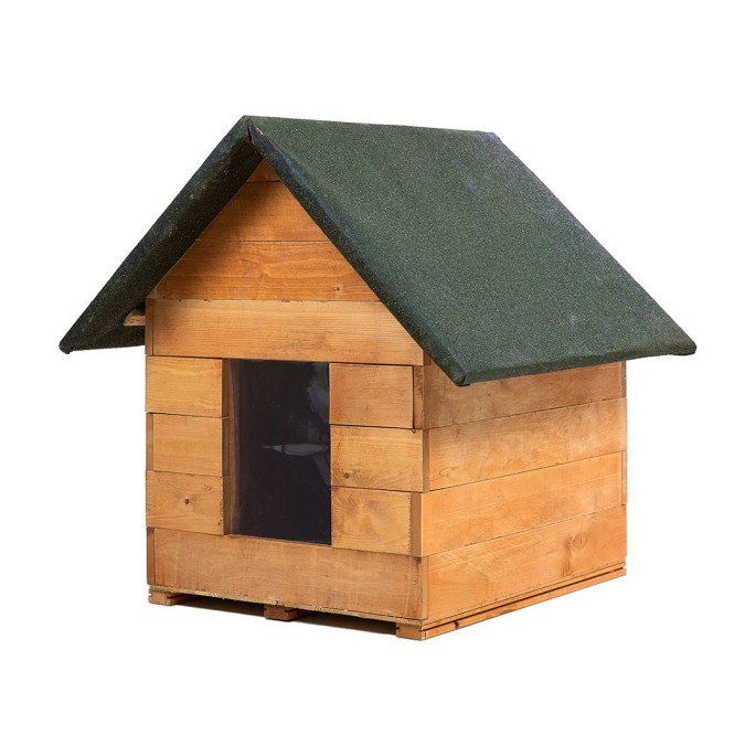 MKSTOR Drevená búda pre Psa z Masívu 75x72x52cm, zelená strecha
