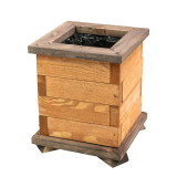 MKSTOR Drevený Záhradný Kvetináč Štvorec z Masívu 20x20x23cm