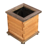MKSTOR Drevený Záhradný Kvetináč Štvorec z Masívu 33x29x29cm