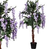 Plantasia Umelý strom Vistéria kvitnúca 120cm, fialová