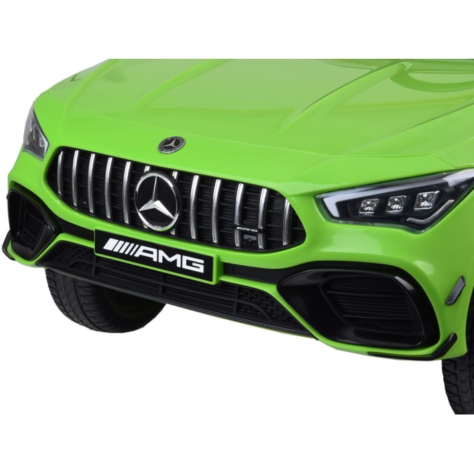 JOKO Elektrické Autíčko Mercedes AMG CLA 45s 4x4, penové kolesá, kožené sedadlo, Efekt HOJDANIA, zelené