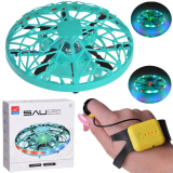 JOKO RC Lietajúcí Dron Ufo ovládaný RUKOU a GESTAMI + LED setlo, zelený