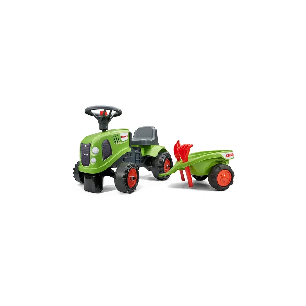 Falk, Detské odrážadlo traktor Claas s vlečkou, hrabličkami a lopatkou