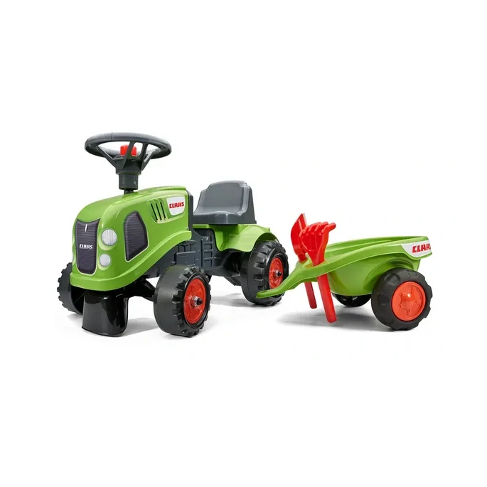Falk, Detské odrážadlo traktor Claas s vlečkou, hrabličkami a lopatkou