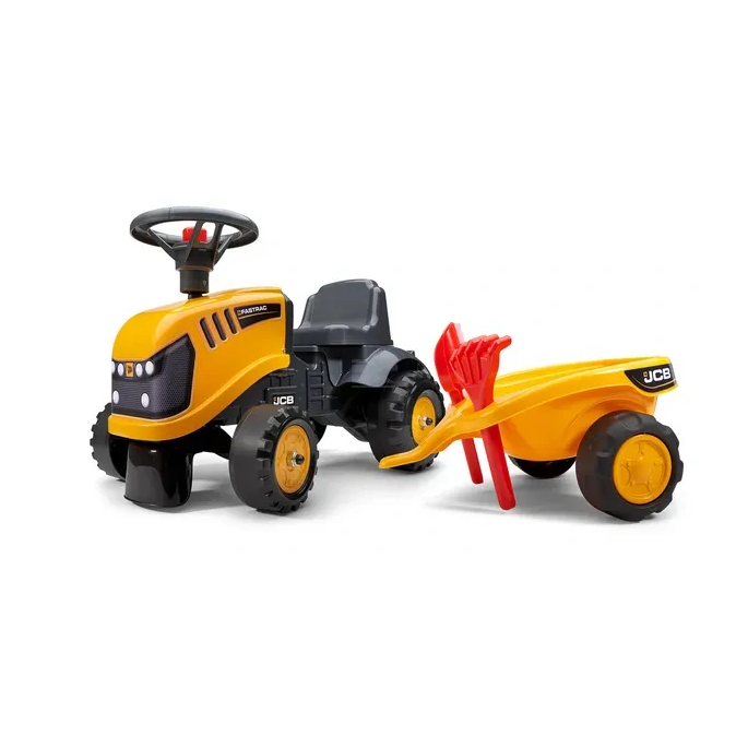 Falk, Detské odrážadlo traktor JCB s vlečkou, hrabličkami a lopatkou