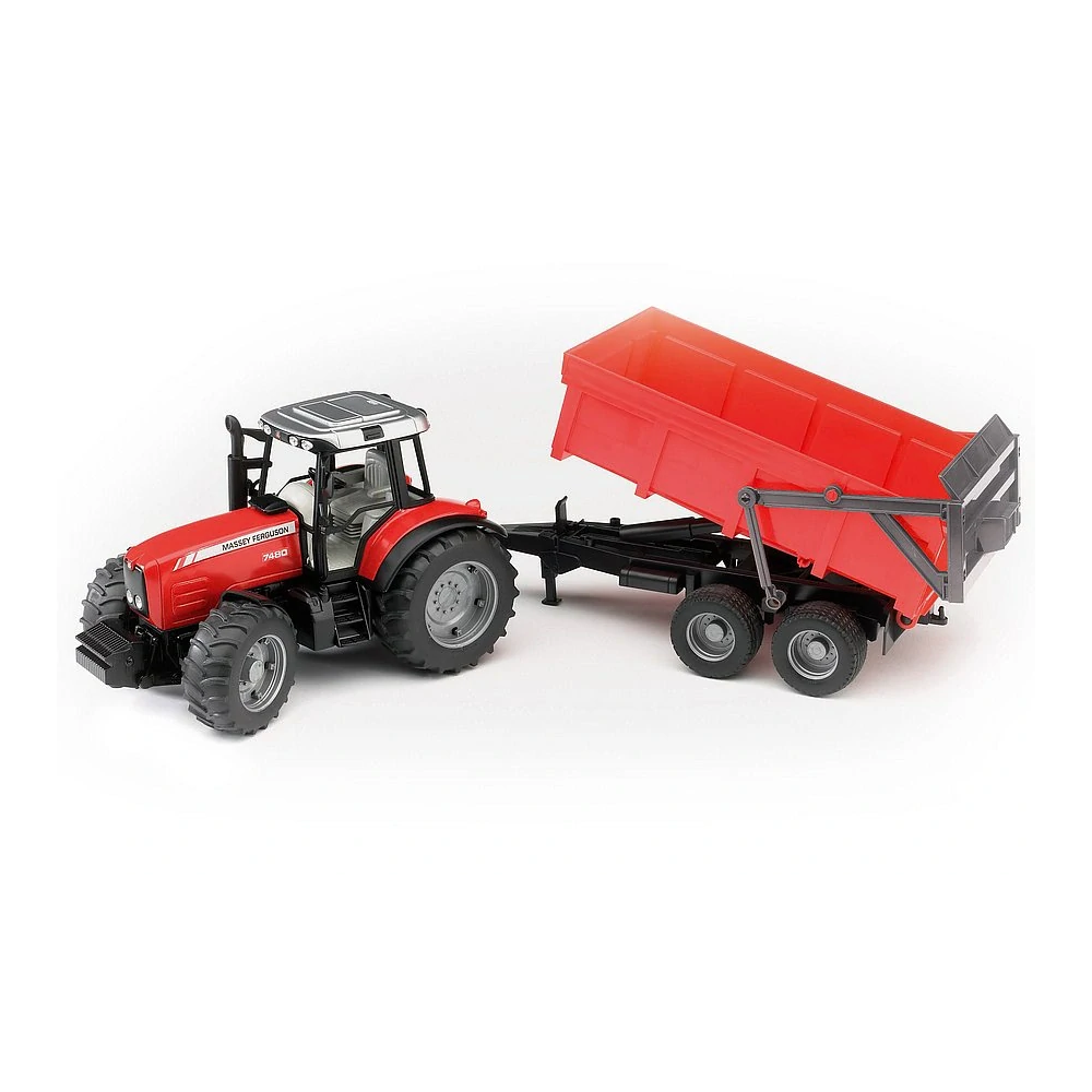 Bruder, Traktor Massey Ferguson 7480 s prívesom, 1:16