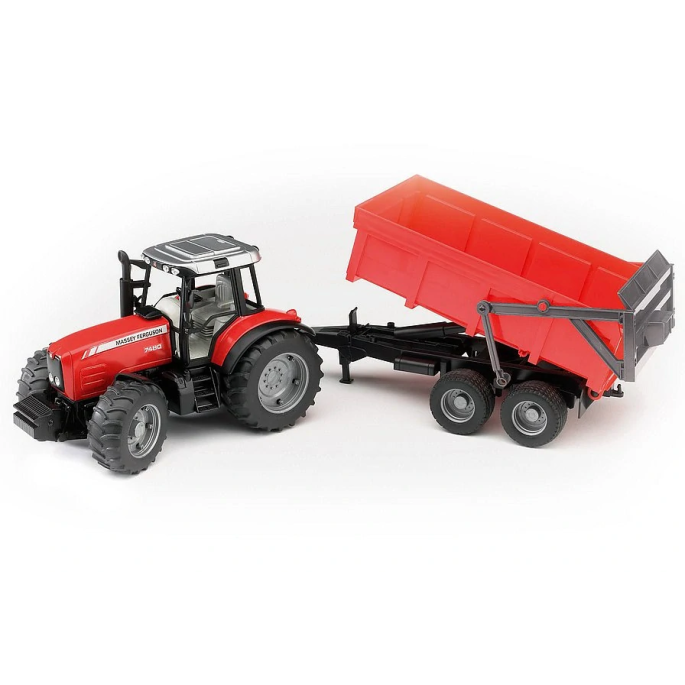 Bruder, Traktor Massey Ferguson 7480 s prívesom, 1:16