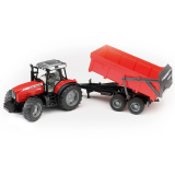 Bruder, Traktor Massey Ferguson 7480 s prívesom, 1:16