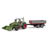 Bruder, Traktor Fendt Vario 211 s čelným nakladačom a sklápacím prívesom, 1:16