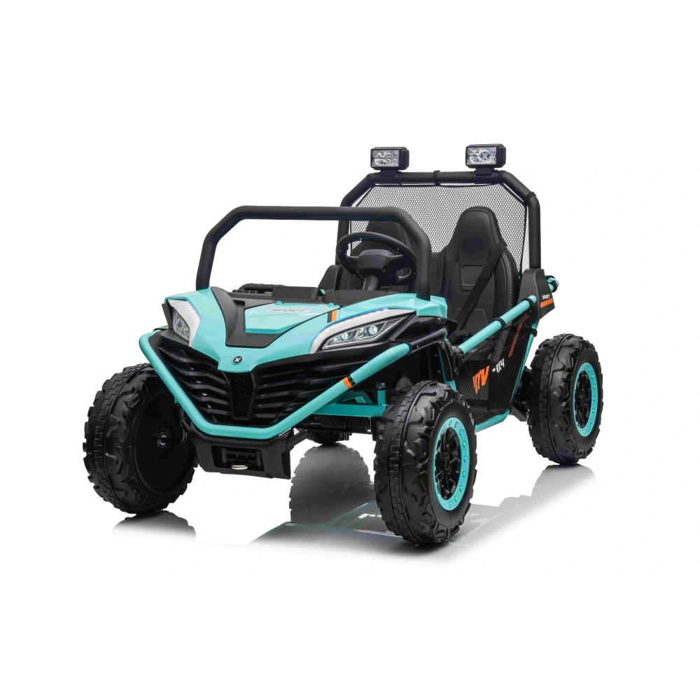 JOKO Elektrické autíčko Buggy FASTER 2x150W, DVOJMIESTNE kožené sedadlo, nosnosť 60kg, penové kolesá, FM rádio, zelené