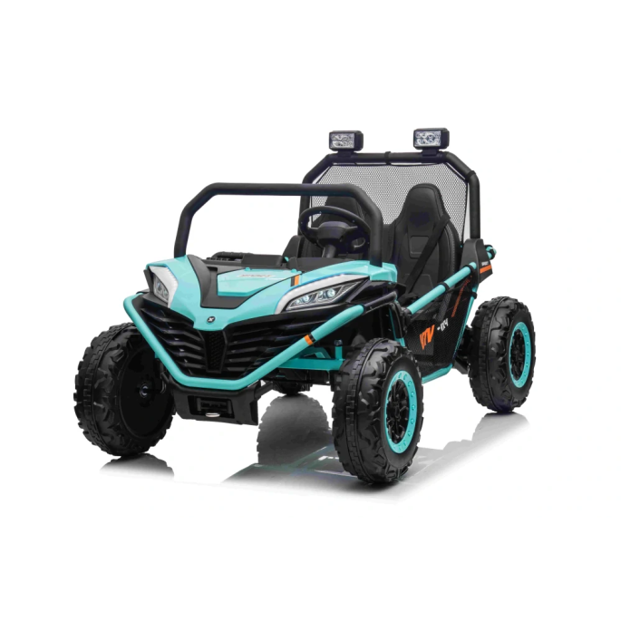 JOKO Elektrické autíčko Buggy FASTER 2x150W, DVOJMIESTNE kožené sedadlo, nosnosť 60kg, penové kolesá, FM rádio, zelené