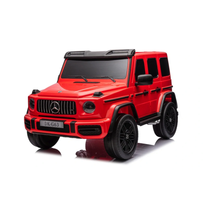 JOKO Veľké Elektrické Autíčko Mercedes Benz G63 AMG XXL STRONG 2x280W, 2x24V, Dvojmiestne kožené sedadlo, penové kolesá, červené