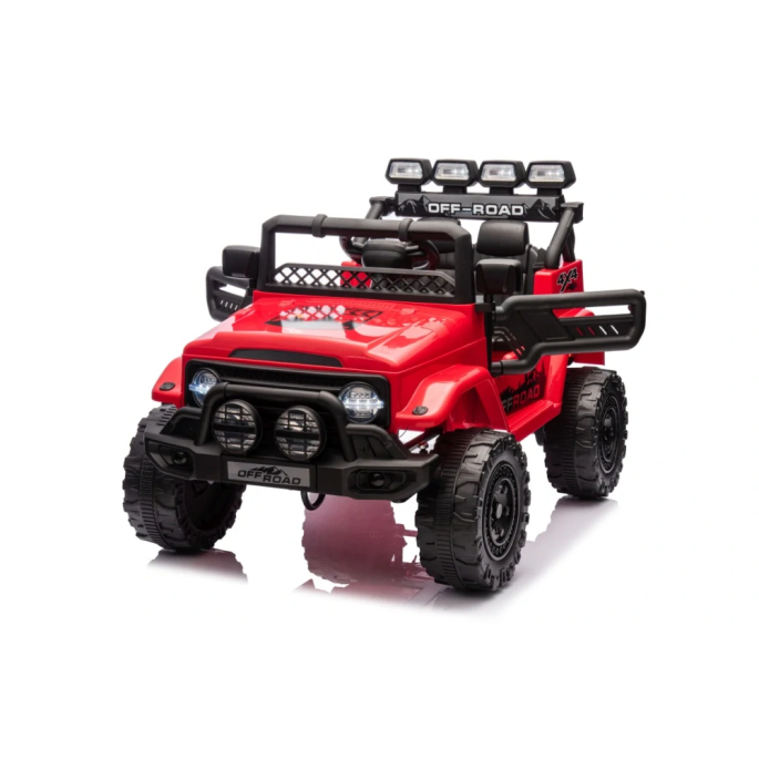 JOKO Elektrické autíčko Jeep Off-Road CLIMBER, penové kolesá, kožené sedadlo, červené