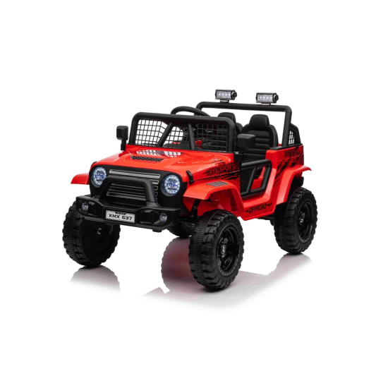JOKO Elektrické autíčko Jeep OFF ROAD 4x4 Sport, Nosnosť 50kg, Kožené sedadlo, penové kolesá, FM rádio, červené