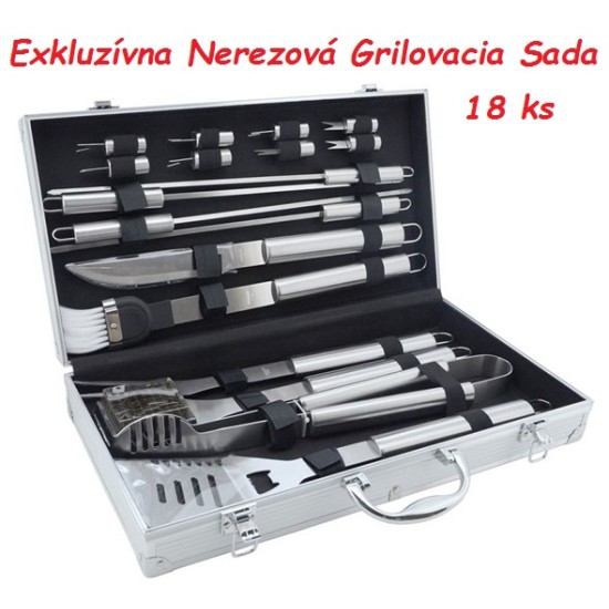 Cattara Exkluzívna Grilovacia sada náradia nerezová 18ks ALU kufrík