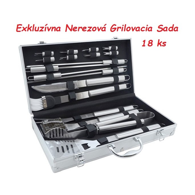 Cattara Exkluzívna Grilovacia sada náradia nerezová 18ks ALU kufrík