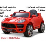 JOKO Elektrické autíčko SPORT, FM rádio, Kožené sedadlo, Penové kolesá, Odpružené, Efekt hojdania, červené