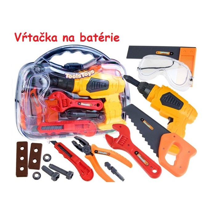 JOKO Detská sada náradia v kufríku + vŕtačka na batérie