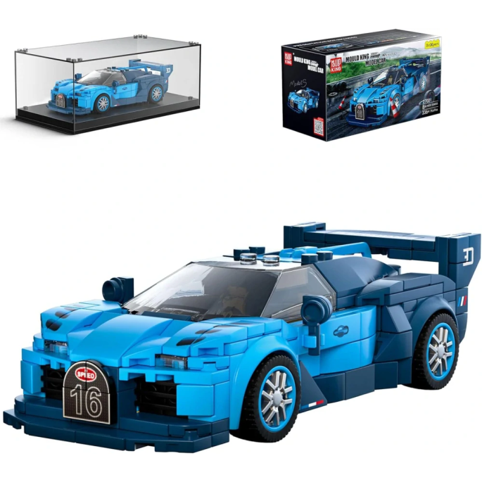 Mould King Technická Stavebnica Pretekárske Auto Speed Champions GT Racing 336ks + Vitrína, modré