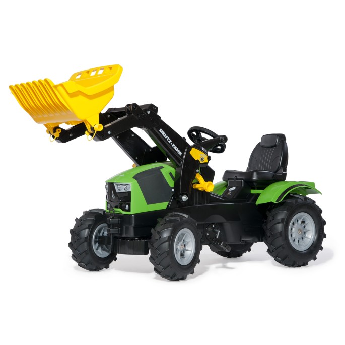 Rolly Toys Šľapací traktor DEUTZ FAHR s čelným nakladačom a nafukovacími kolesami, od 3 do 8 rokov