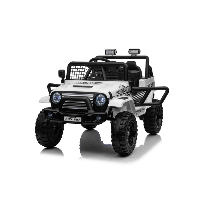JOKO Elektrické autíčko Jeep OFF ROAD 4x4 Sport, Nosnosť 50kg, Kožené sedadlo, penové kolesá, FM rádio, biele
